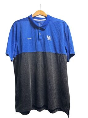 Nike University of Kentucky Dri Fit Men’s Polo Shirt Blue Charcoal XXL Used